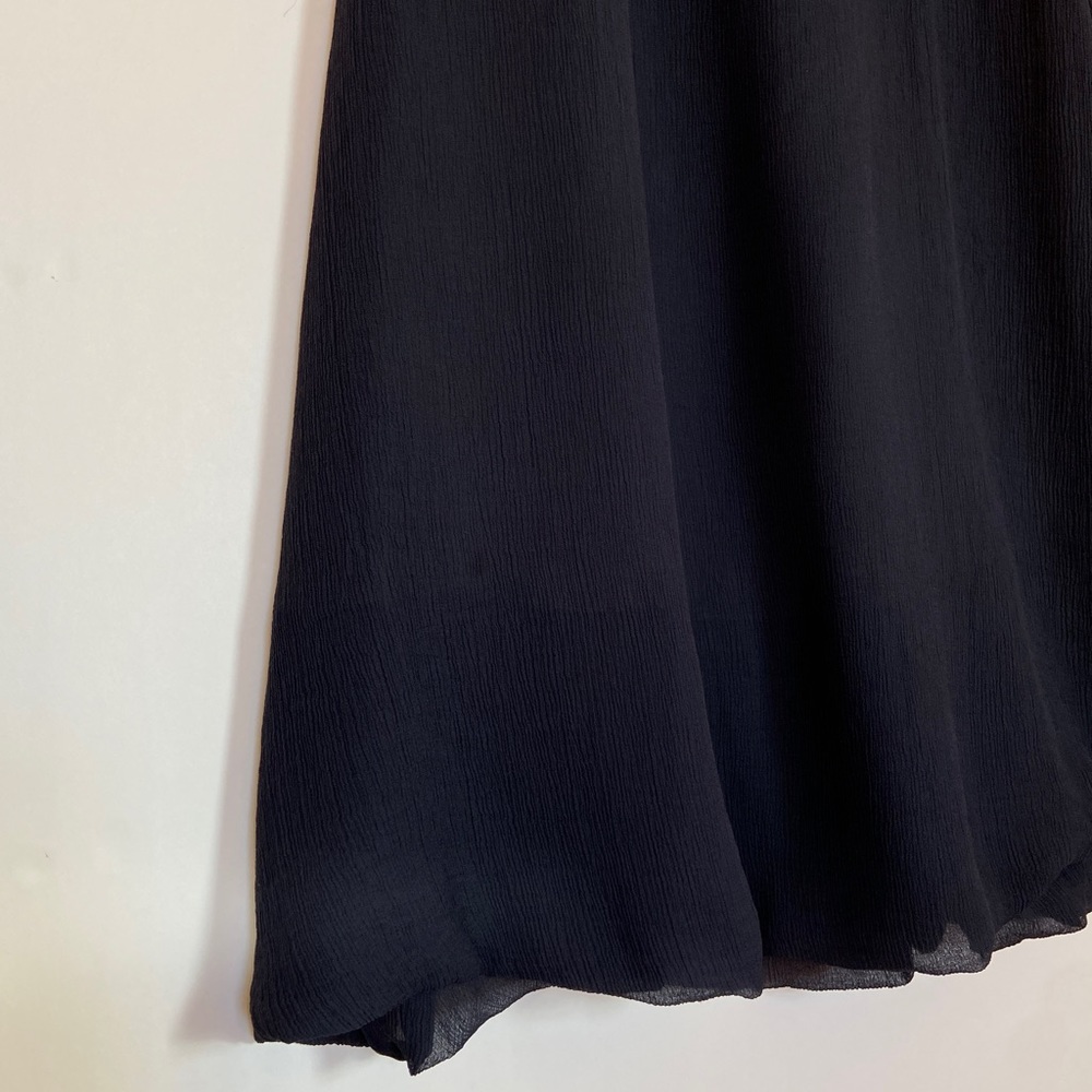 GIVENCHY NAVY CRINKLE CHIFFON BLACK SILK EMPIRE WAIST GOWN XS - Picture 7 of 9